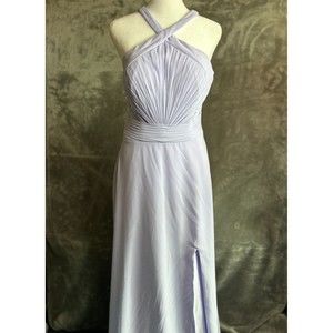 Mori Lee Madeline Garner Bridesmaid Prom Dress 8 Purple Chiffon Long Wedding